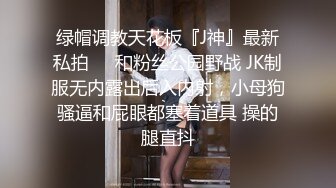 绿帽调教天花板『J神』最新私拍❤️和粉丝公园野战 JK制服无内露出后入内射，小母狗骚逼和屁眼都塞着道具 操的腿直抖