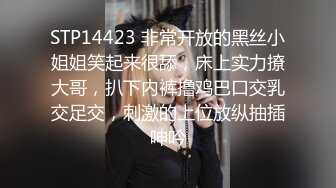 STP14423 非常开放的黑丝小姐姐笑起来很舔，床上实力撩大哥，扒下内裤撸鸡巴口交乳交足交，刺激的上位放纵抽插呻吟