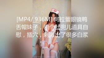 [MP4/ 936M] 阿拉蕾眼镜鸭舌帽妹子，带个肚兜儿道具自慰，插穴，刺激出了很多白浆