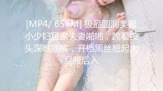 [MP4/ 656M] 极品圆润美臀小少妇居家夫妻啪啪，跪着按头深喉插嘴，开档黑丝翘起大屁股后入