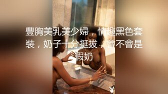 豐胸美乳美少婦，情趣黑色套裝，奶子十分挺拔，會不會是假奶